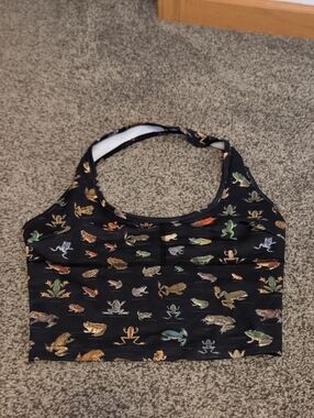 Fashion Brand Company Yoga Halter Top Favorite Frogs S
